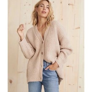 Jenni Kayne Alpaca Cocoon Cardigan XS Taupe